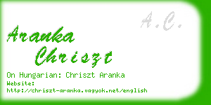 aranka chriszt business card